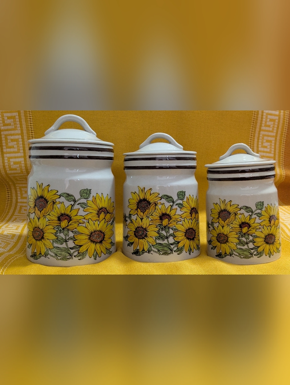 Vintage Sunflower Ceramic Canister Set